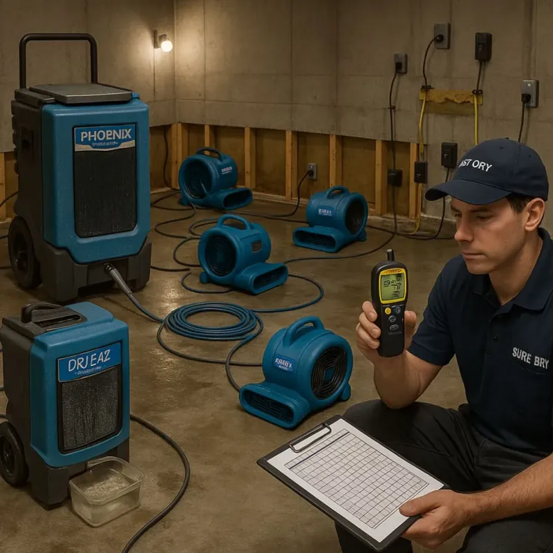 Structural Drying and Dehumidification process in Ridgeland, MS